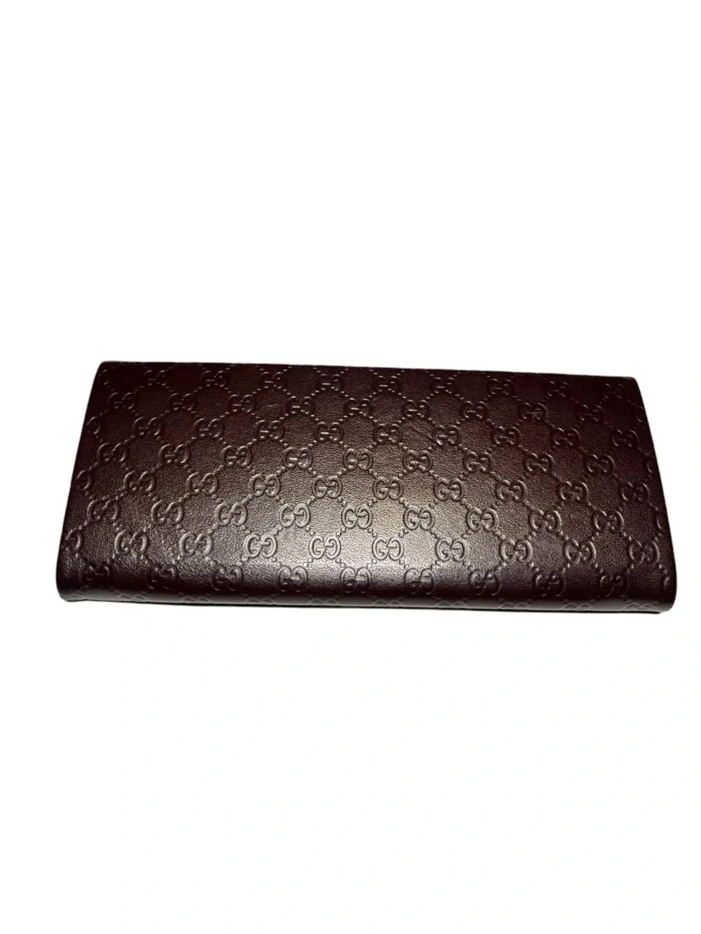EUC GUCCI || GG- Shima Dark Brown Monogram Trifold Sunglasses Case